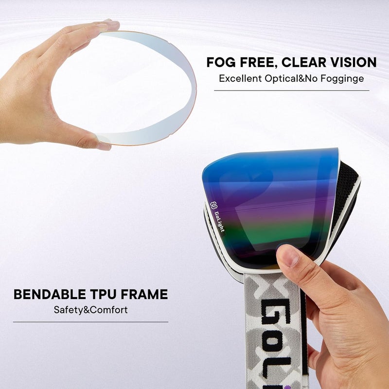 Golight XL Frameless Ski Goggles – OTG Snowboard Goggles with Anti-Fog Lens, UV400 REVO Mirror Protection for Men & Women - Image 5